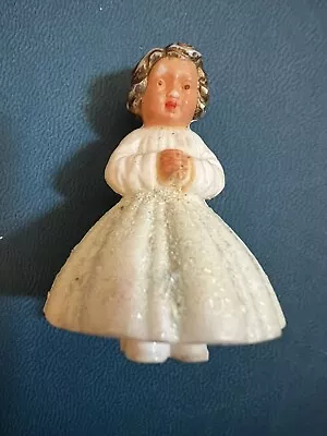 Vintage 1 Sugar Angel Ornament  Missing Wings Mica Glitter West Germany • $10