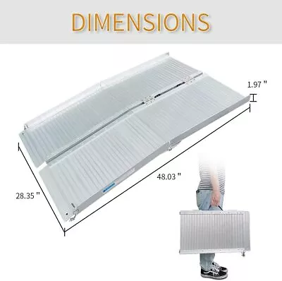 Used Aluminum Wheelchair Ramp 3/4FT Folding Scooter Mobility Handicap Ramps • $85.99