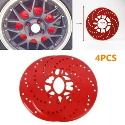 4PCS Car Vehicle Aluminum Wheel Brake Disc Cover Decorative Rotor Cross Drilled • $20.99