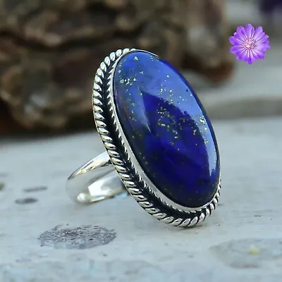 Lapis Lazuly Gemstone 925 Sterling Silver Handmade Ring Jewelry In All Size • $7.35