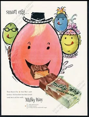 1954 Ludwig Bemelmans Easter Eggs Art Milky Way Candy Bar Vintage Print Ad • £9.64