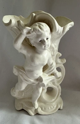 $12 • Buy +Vintage Cornucopia Angel Cherub Planter Figurine Made In Japan Vase