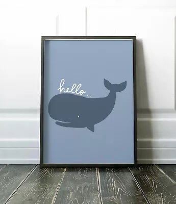 Whale Nursery Art Kids Whale Prints Nautical Nursery Decor Boy & Girl Bedroom • £11.95