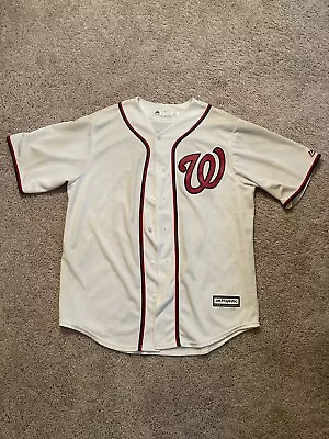 Washington Nationals #28 Jayson Werth SEWN Majestic MLB Baseball Jersey Sz Large • $100