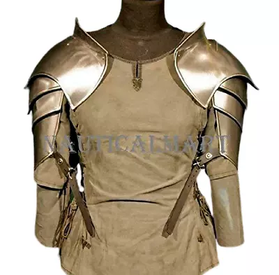 Medieval Female Shoulder Guard Handcrafted Set Of Pauldrons Larp Armor Accessory • $126.07