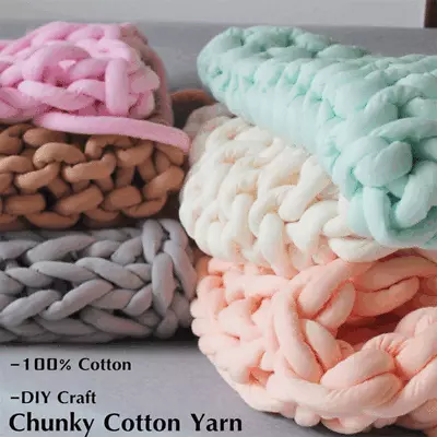$19.99 • Buy 500g Chunky Wool Gaint Yarn DIY Bulky Arm Knitting Roving Crocheting Super Soft