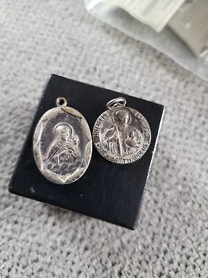 Vintage Catholic Saint Theresa Pray For Us St Jude Religious Medal Pendant Charm • $12