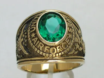 United States Air Force Military December Blue Zircon Stone Men Ring Size 12 • $29.99