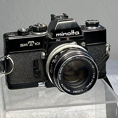 MINOLTA SRT 101 Black Camera With 55mm 1:1.7 Lens.  **UNTESTED** Uncleaned!!! • $25