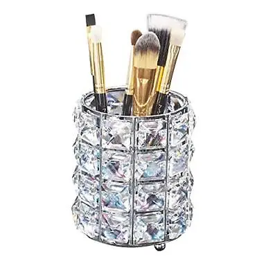 LUGUNU Makeup Brush Holder Organizer Golden Crystal Bling Crystal Pot-Sliver • $14.99