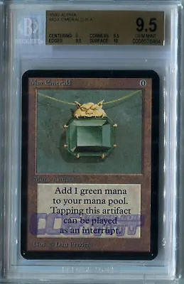 Mox Emerald (Alpha) - BGS GEM MINT 9.5 (w/10 Sub) MTG *CCGHouse* Magic • $120000
