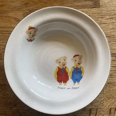 Vintage Pinky And Perky Side Plate - Keele Street Pottery (Staffordshire) • £2