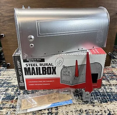 MCM Vtg Rural Mailbox Ribbed Galvanized Steel City Corp Model 1-1 NOS USA • $79.99