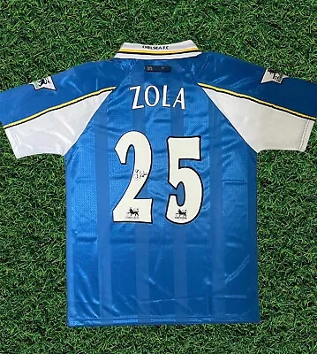 £149.99 • Buy Gianfranco Zola Genuine Signed Retro Chelsea Football Shirt 97-98 Proof