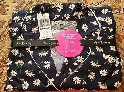  Vera Bradley Short-Sleeved Pajama  Set *Falling Daisies* Size XL  NWT  • $35