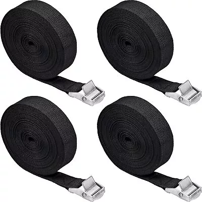 Ratchet Tie Down Straps 4 Pieces 6M X 25cm Heavy Duty Lashing Trucks Trailer • £12.93