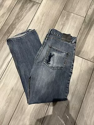 Yves Saint Laurent Vintage Jeans Men's W34 L32 Straight Leg 90's Indigo Dye YSL • £110