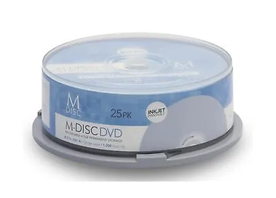 25 Pack Millenniata M-Disc DVD 4.7GB 4X HD White Inkjet Printable 1000 Year P... • $136.38