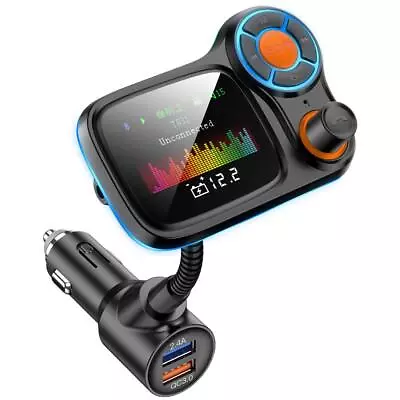 Transmisor Bluetooth USB Para Carro Auto Cargador Receptor Con FM Radio Pantalla • $23.49