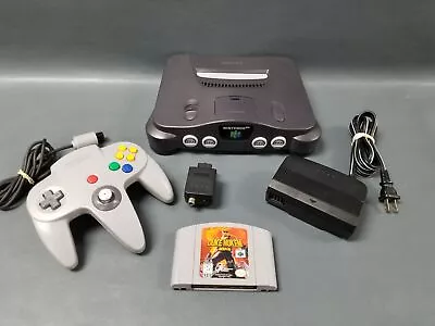 Nintendo 64 NUS-001 Vintage Home Gaming Console W/Controller Cables TESTED • $72