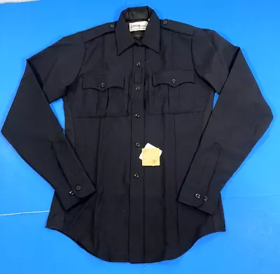 Flying Cross Womens Justice Poly Wool L/s Zip Front Shirt Lapd Navy 38x36 • $59.82