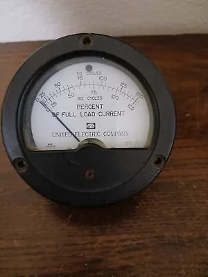 Vintage United Electric Co Percent Of Full Load Current Gauge Model AEA 50 Cycle • $20