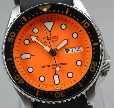 Rare [Nos] Vintage SEIKO Scuba Divers 7S26-0020 Orange Dial 200m Automatic Watch • $1058.18