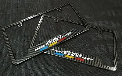 2PCS Mugen Power Carbon Fiber Look License Plate Frame Stainless Steel Metal  • $17.88