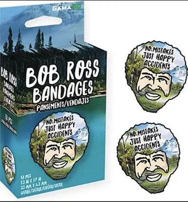 GAMAGO - BOB ROSS ADHESIVE BANDAGES - No Mistakes Just Happy Accidents ~ NEW • $13.50