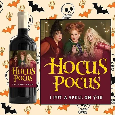 £2.49 • Buy Personalised Customised Hocus Pocus Halloween Gift Wine Bottle Label Sticker 34