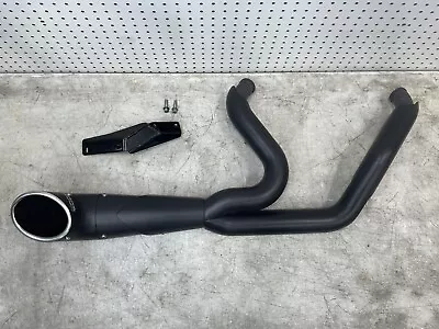 Freedom Performance Harley Touring 2 Into 1 Turnout Exhaust 2-1 Turn Out Black • $695