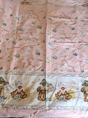 VINTAGE 1997 Daisy Kingdom “Bears & Bees “ Double Border Cotton Fabric 84 By 44  • $19.99
