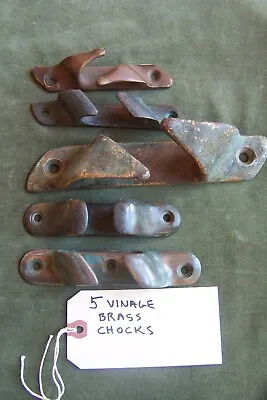 5 Vintage Chocks-old Brass-5 To 8 -boats-vessels-maritime Nautical • $60