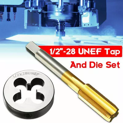 1/2-28 UNEF Tap & Die Set Titanium Coated HSS Right Hand Thread Cutting Tools • $16.89