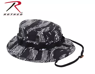 Urban Tiger Stripe Camo Boonie Hat Mil-Spec Ripstop Vented Loops Rothco 5540 • $16.99