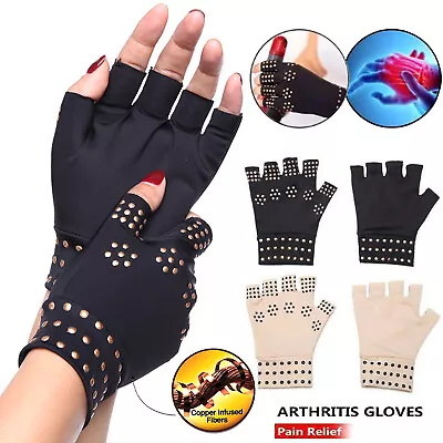 Magnetic Compression Arthritis Gloves Hand Brace Support Work Finger Pain Relief • $10.99