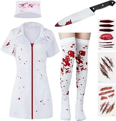 Hicarer Halloween Nurse Costume Scary Women's Nurse Outfit Small • £9