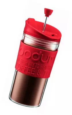 Bodum Travel Press Set Coffee Maker With Extra Lid 0.35 L/12 Oz-Red • £7