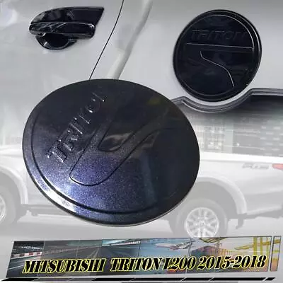 Cover Fuel Oil Cap Gas Tank Gloss Black Fit Mitsubishi Triton L200 15-18 Pickup • $47