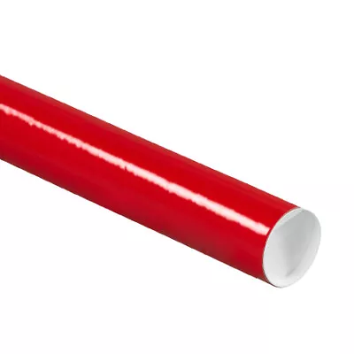 Pack Of 50 Red Mailing Tubes 2x18  Secure Caps For Shipping And Storing • $108.37