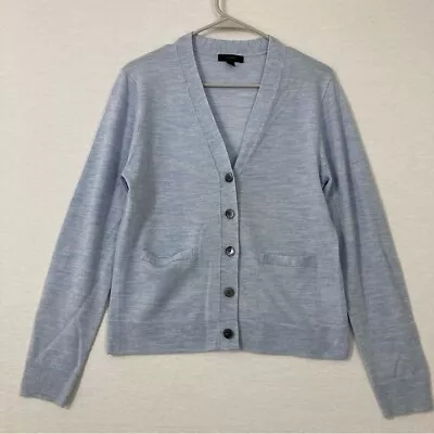 J. Crew Light Blue 100% Merino Wool Button Cardigan Size Large • $19