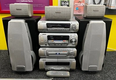 Technics SL-DV280 DVD/CD Cassette Stack Hi-Fi System Full Set With Speakers • £149.99