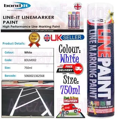 750ml Line Marker Spray Aerosol Paint Quick Drying Resin Warehouse Floor - White • £9.25