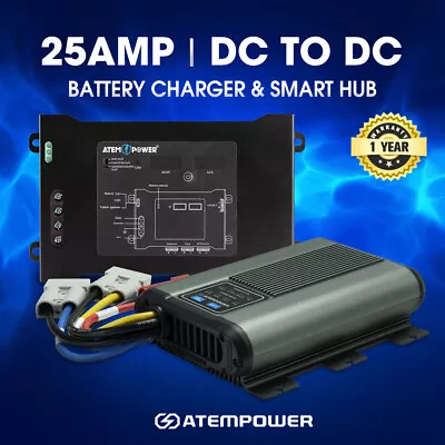 Atem Power 12V 25A DC To DC Battery Charger Dual Battery System Kit + Smart Hub • $238.95