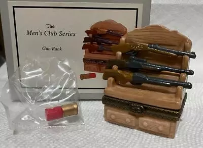 Porcelain Hinged Box Gun Rack W Shot Gun Shell Midwest PHB  New In Box • $55.95