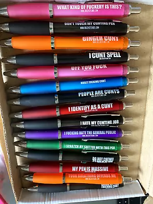 £10 • Buy Novelty Sweary Funny Banter Rude Profanity Pen Sets New Gifts Office Stationary