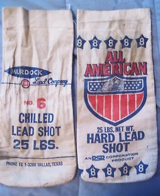 Vintage Canvas Bag Murdock #6 Chilled Lead Shot & All American #8 Hard Lead Shot • $8.89