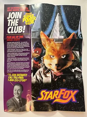 Star Fox Nintendo Power Club Super Nintendo Insert (Poster Only) *FREE SHIPPING! • $24.99