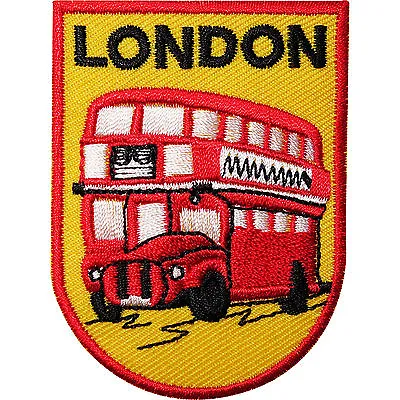 London Bus Embroidered Iron / Sew On Patch Clothes T Shirt Jacket Souvenir Badge • £2.79