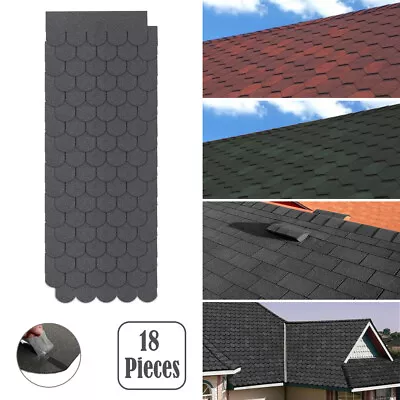 £34.95 • Buy 18X Roofing Felt Shingles Tiles Roof Asphalt Shed House Square/Hexagon/Fishscale